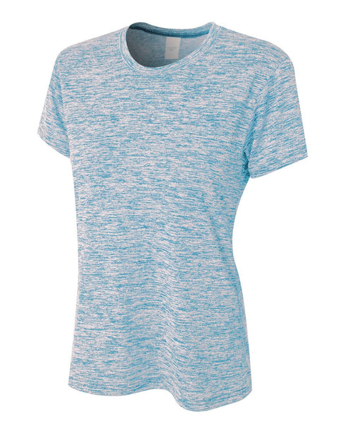A4 Women's Space Dye Tech Shirt (NW3296), Color 'Light Blue'