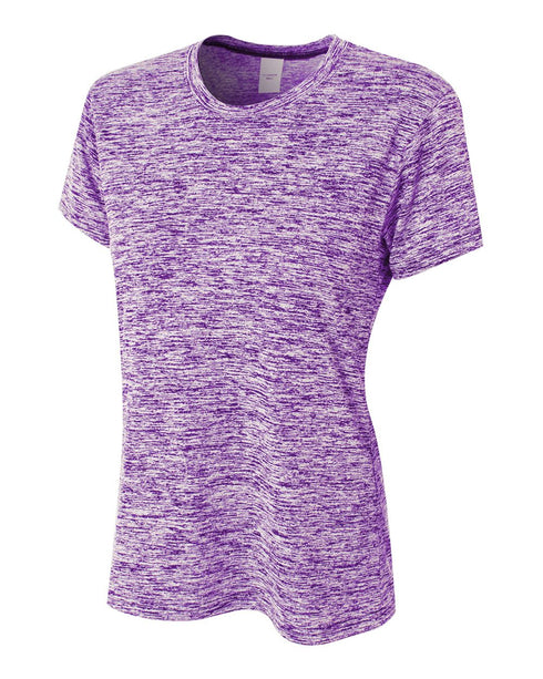 A4 Women's Space Dye Tech Shirt (NW3296), Color 'Purple'