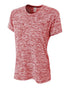A4 Women's Space Dye Tech Shirt (NW3296), Color 'Scarlet'