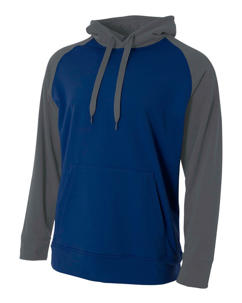 A4 Color Block Tech Fleece Hoodie (N4234), Color 'Navy/Graphite'