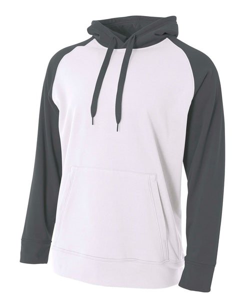 A4 Color Block Tech Fleece Hoodie (N4234), Color 'White/Graphite'