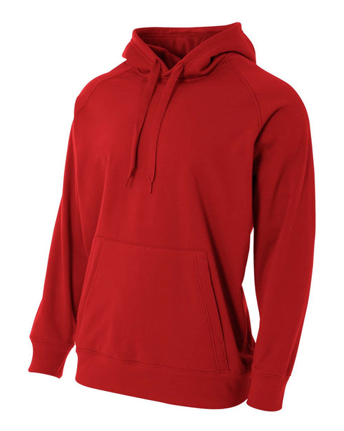 A4 Solid Tech Fleece Hoodie (N4237), Color 'Scarlet'