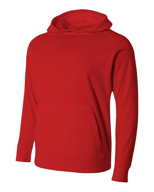 A4 Youth Solid Tech Fleece Hoodie (NB4237), Color 'Scarlet'