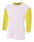 A4 Youth 3/4 Sleeve Utility Shirt (NB3294), Color 'White/Gold'