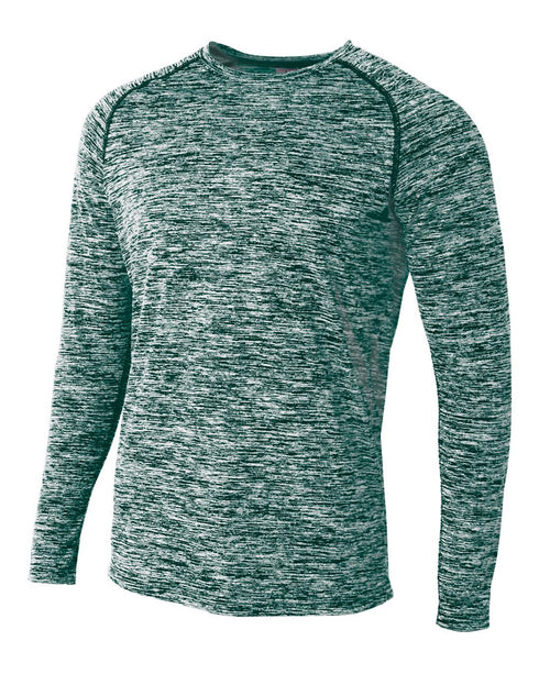 A4 Long Sleeve Raglan Space Dye (N3305), Color 'Forest'