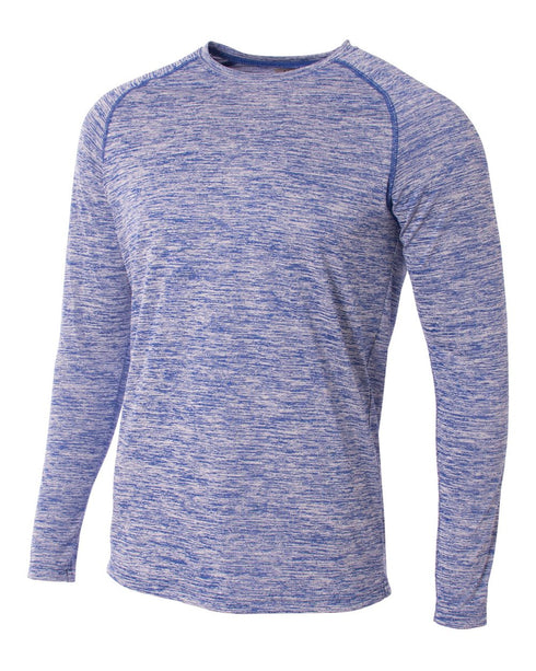 A4 Long Sleeve Raglan Space Dye (N3305), Color 'Royal'