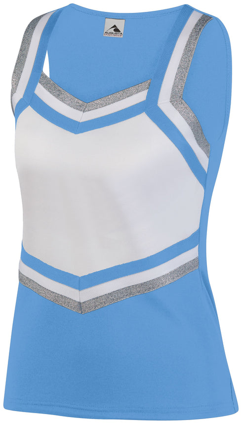 Augusta Sportswear Ladies Pike Shell (9140), Color 'Columbia Blue/White/Metallic Silver'