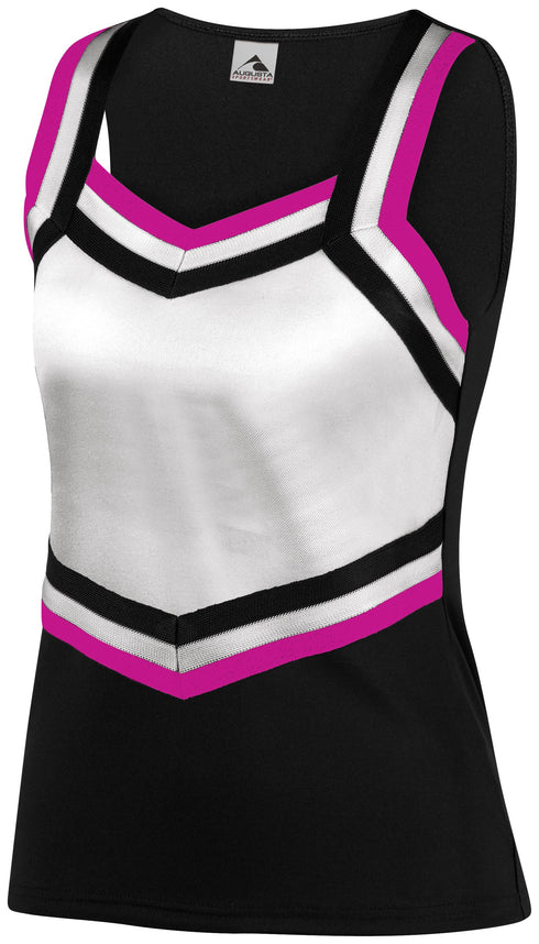 Augusta Sportswear Ladies Pike Shell (9140), Color 'Black/White/Power Pink'