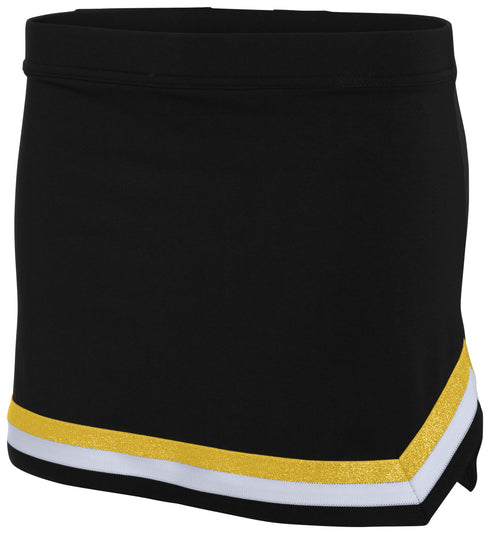 Augusta Sportswear Ladies Pike Skirt (9145), Color 'Black/White/Metallic Gold'