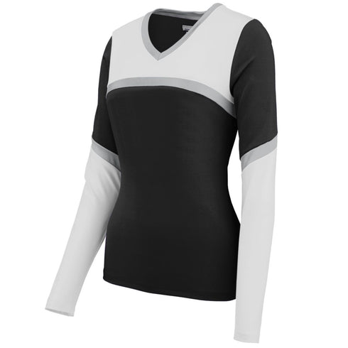 Augusta Sportswear Ladies Rise Up Shell (9210-C), Color 'Black/White/Metallic Silver'