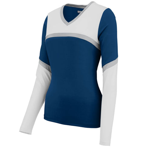 Augusta Sportswear Ladies Rise Up Shell (9210-C), Color 'Navy/White/Metallic Silver'