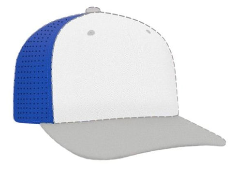Pacific Headwear Custom USA F3 Perforated Performance Flexfit® Cap (974F), Color 'RoyalWhite'