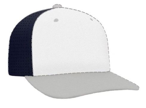 Pacific Headwear Custom USA F3 Perforated Performance Flexfit® Cap (974F), Color 'NavyWhite'