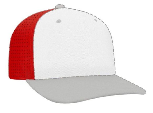 Pacific Headwear Custom USA F3 Perforated Performance Flexfit® Cap (974F), Color 'RedWhite'