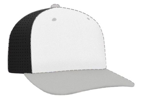 Pacific Headwear Custom USA F3 Perforated Performance Flexfit® Cap (974F), Color 'BlackWhite'