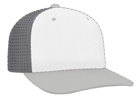 Pacific Headwear Custom USA F3 Perforated Performance Flexfit® Cap (974F), Color 'GraphiteWhite'