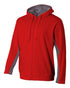 A4 Full Zip Color Block Fleece Hoodie (N4251), Color 'Scarlet/Graphite'