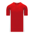 Athletic Knit One Button Pro Placket Performance Baseball Jersey (BA1343), Color '208 Red/White'