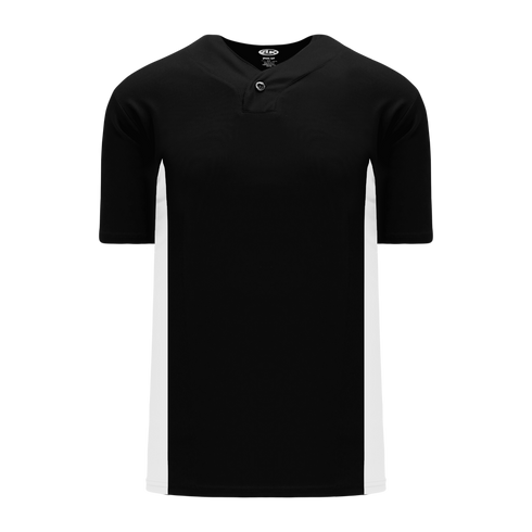 Athletic Knit One Button Pro Placket Performance Baseball Jersey (BA1343), Color '221 Black/White'