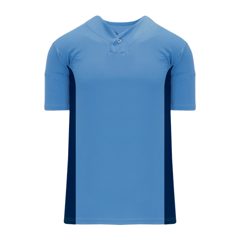 Athletic Knit One Button Pro Placket Performance Baseball Jersey (BA1343), Color '229 Sky/Navy'