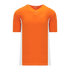 Athletic Knit One Button Pro Placket Performance Baseball Jersey (BA1343), Color '238 Orange/White'