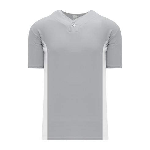 Athletic Knit One Button Pro Placket Performance Baseball Jersey (BA1343), Color '245 Grey/White'