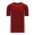 Athletic Knit One Button Pro Placket Performance Baseball Jersey (BA1343), Color '246 Av Red/Grey'