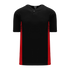 Athletic Knit One Button Pro Placket Performance Baseball Jersey (BA1343), Color '249 Black/Red'