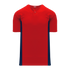 Athletic Knit One Button Pro Placket Performance Baseball Jersey (BA1343), Color '268 Red/Navy'