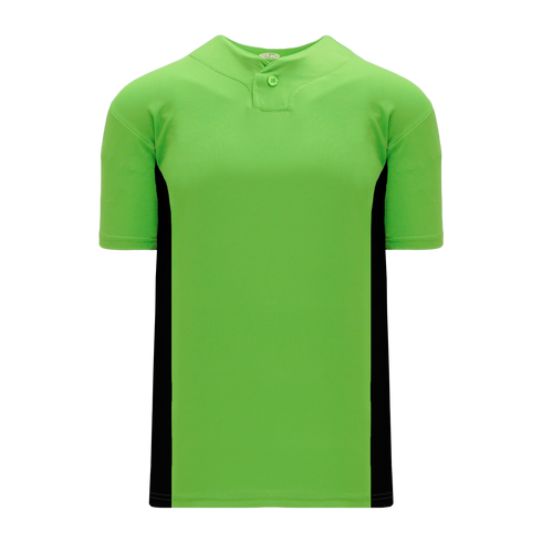 Athletic Knit One Button Pro Placket Performance Baseball Jersey (BA1343), Color '269 Lime/Black'