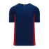 Athletic Knit One Button Pro Placket Performance Baseball Jersey (BA1343), Color '285 Navy/Red'