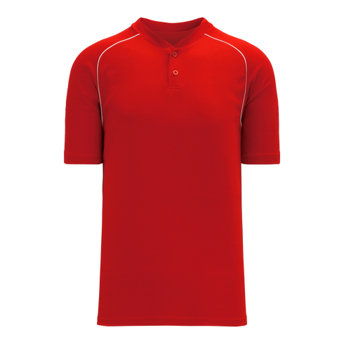 Athletic Knit Two Button Performance Baseball Jersey with Piping (BA1344)
