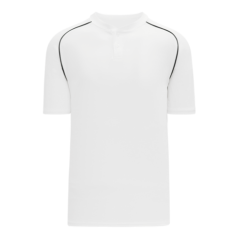 Athletic Knit Two Button Performance Baseball Jersey with Piping (BA1344)
