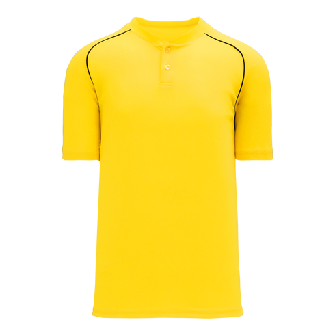 Athletic Knit Two Button Performance Baseball Jersey with Piping (BA1344)