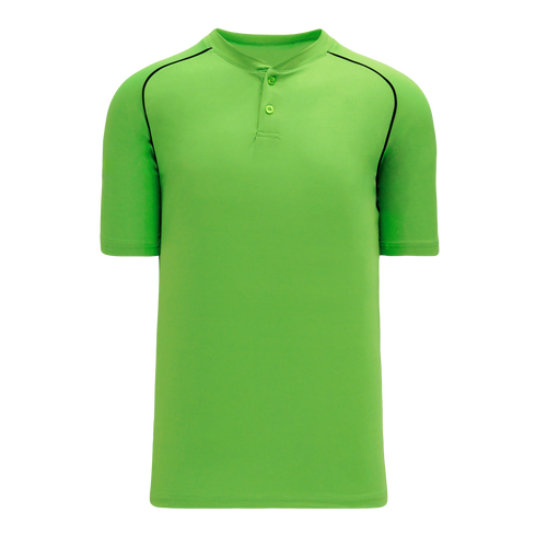 Athletic Knit Two Button Performance Baseball Jersey with Piping (BA1344)