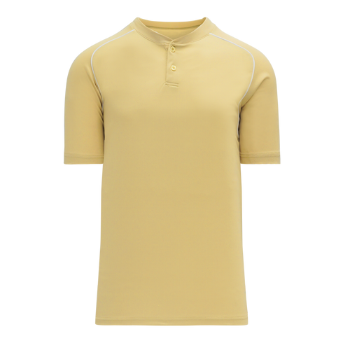 Athletic Knit Two Button Performance Baseball Jersey with Piping (BA1344)