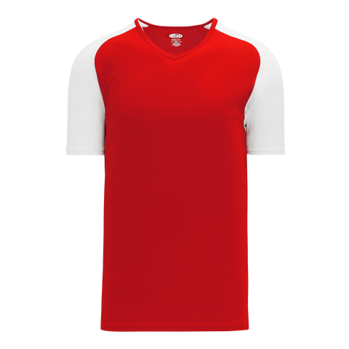 Athletic Knit V-Neck Baseball Jersey with Contrasting Shoulders (BA1375)