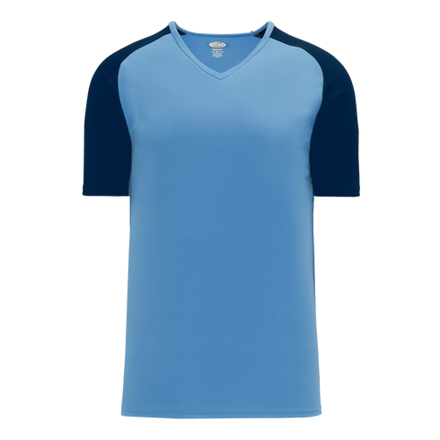 Athletic Knit V-Neck Baseball Jersey with Contrasting Shoulders (BA1375)