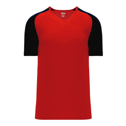 Athletic Knit V-Neck Baseball Jersey with Contrasting Shoulders (BA1375)