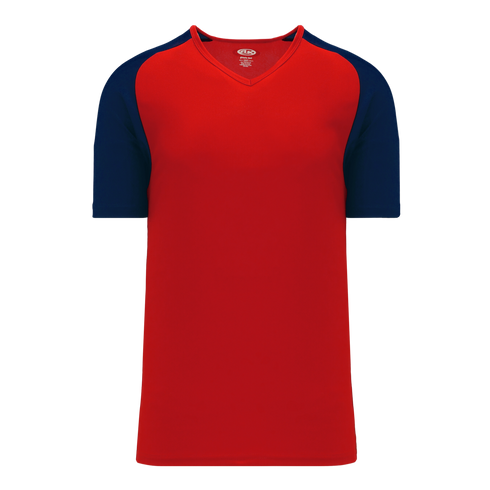 Athletic Knit V-Neck Baseball Jersey with Contrasting Shoulders (BA1375)