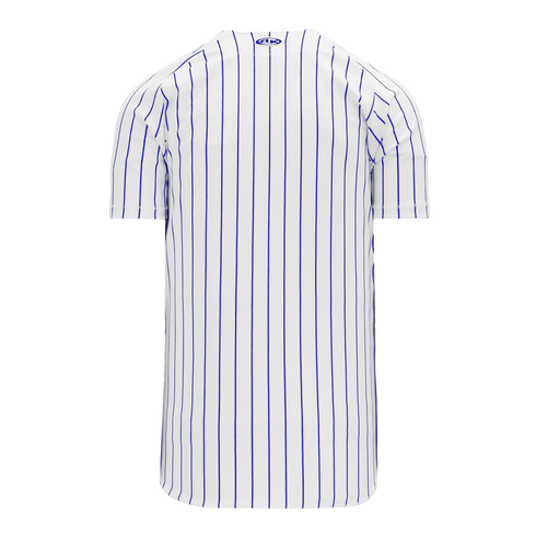 Athletic Knit Full Button Warp Knit Pinstripe Baseball Jersey (BA524)