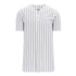 Athletic Knit Full Button Warp Knit Pinstripe Baseball Jersey (BA524)