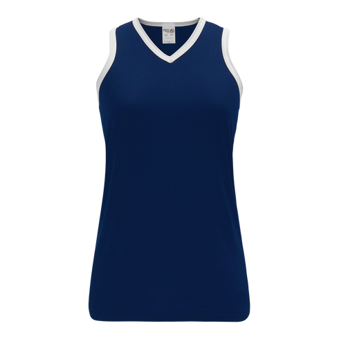 Athletic Knit Ladies Performance Racerback Softball Jersey (BA583), Color '216 Navy/White'