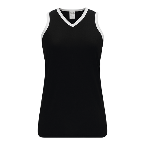 Athletic Knit Ladies Performance Racerback Softball Jersey (BA583), Color '221 Black/White'