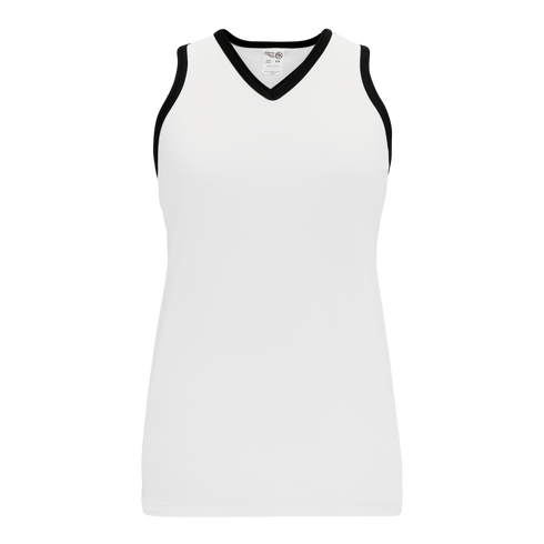 Athletic Knit Ladies Performance Racerback Softball Jersey (BA583), Color '222 White/Black'