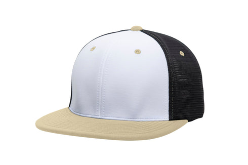 Pacific Headwear Premium M2 Performance Trucker Flexfit® Cap (ES341), Color 'WhiteBlackVegas'