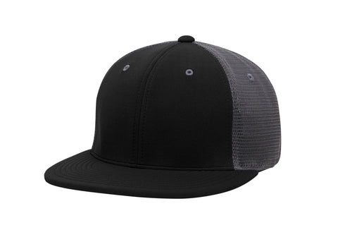 Pacific Headwear Premium M2 Performance Trucker Flexfit® Cap (ES341), Color 'BlackGraphiteBlack'