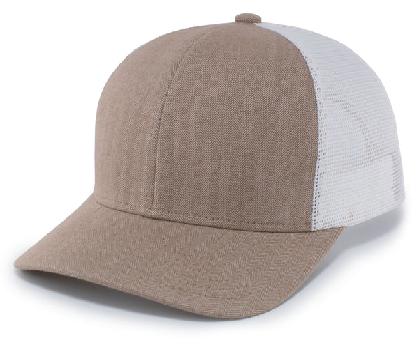 Pacific Headwear Herringbone Trucker Cap