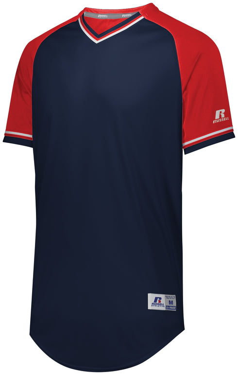 Russell Athletic Classic V-Neck Jersey (R01X3M), Color 'Navy/True Red/White'