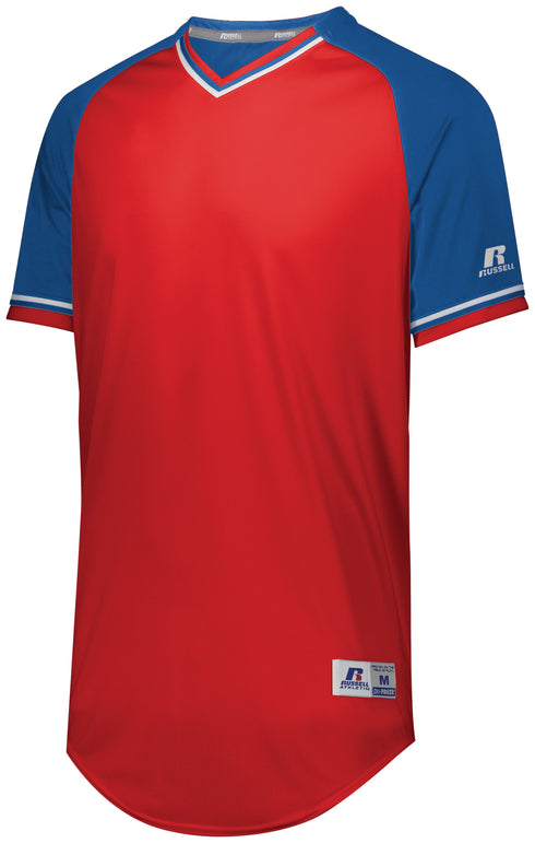 Russell Athletic Classic V-Neck Jersey (R01X3M), Color 'True Red/Royal/White'